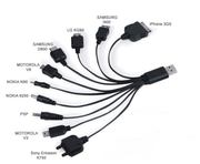 10 IN 1 USB CONNECTOR CHARGER CABLE FOR SAMSUNG, NOKIA, HTC, IPOD,  IPHONE