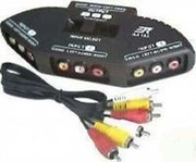 -PORTS AUDIO/VIDEO AV SWITCH  Easily connect up to three audio or vide