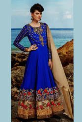 Stunning Blue Embroidery Salwar Suit