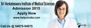 Sri Venkateswara Institute of Medical Sciences Admission 2015