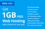 1GB Free web hosting offer for Indians