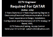 CCTV Engineer Required for Qatar (Indians Only)