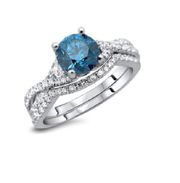 #REAL #ROUND #CUT #DIAMOND #14KT #WHITE #GOLD #BLUE #DIAMOND #RING